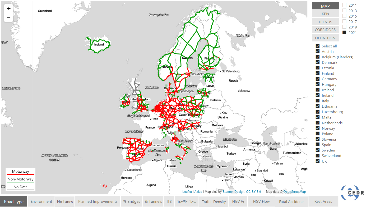 CEDR TEN-T (Roads) Performance Indicators